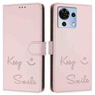 For ZTE Blade V50 Vita Smile Embossing RFID Leather Phone Case(Pink) - 3