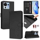 For ZTE Blade V50 Vita Smile Embossing RFID Leather Phone Case(Black) - 1