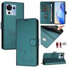 For ZTE Blade V50 Vita Smile Embossing RFID Leather Phone Case(Peacock Green) - 1