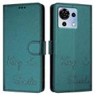 For ZTE Blade V50 Vita Smile Embossing RFID Leather Phone Case(Peacock Green) - 3