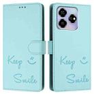 For ZTE Blade V60 / Axon 60 4G Smile Embossing RFID Leather Phone Case(Mint Green) - 3