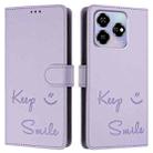 For ZTE Blade V60 / Axon 60 4G Smile Embossing RFID Leather Phone Case(Light Purple) - 3