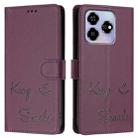 For ZTE Blade V60 / Axon 60 4G Smile Embossing RFID Leather Phone Case(Violet) - 3