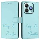 For ZTE Blade A75 4G Smile Embossing RFID Leather Phone Case(Mint Green) - 3