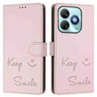 For ZTE Blade A75 4G Smile Embossing RFID Leather Phone Case(Pink) - 3