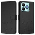 For ZTE Blade A75 4G Smile Embossing RFID Leather Phone Case(Black) - 3