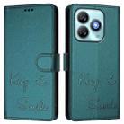 For ZTE Blade A75 4G Smile Embossing RFID Leather Phone Case(Peacock Green) - 3