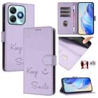 For ZTE Blade A75 4G Smile Embossing RFID Leather Phone Case(Light Purple) - 1