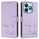 For ZTE Blade A75 4G Smile Embossing RFID Leather Phone Case(Light Purple) - 3