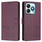 For ZTE Blade A75 4G Smile Embossing RFID Leather Phone Case(Violet) - 3