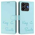 For ZTE Blade V60 Vita Smile Embossing RFID Leather Phone Case(Mint Green) - 3