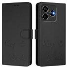 For ZTE Blade V60 Vita Smile Embossing RFID Leather Phone Case(Black) - 3