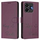 For ZTE Blade V60 Vita Smile Embossing RFID Leather Phone Case(Violet) - 3