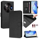 For ZTE Blade A75 5G Smile Embossing RFID Leather Phone Case(Black) - 1