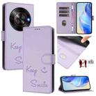 For ZTE Blade A75 5G Smile Embossing RFID Leather Phone Case(Light Purple) - 1