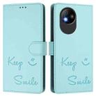 For ZTE Blade A35 Lite Smile Embossing RFID Leather Phone Case(Mint Green) - 3