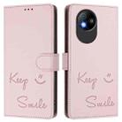 For ZTE Blade A35 Lite Smile Embossing RFID Leather Phone Case(Pink) - 3