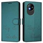 For ZTE Blade A35 Lite Smile Embossing RFID Leather Phone Case(Peacock Green) - 3