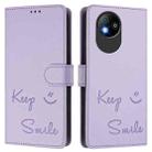 For ZTE Blade A35 Lite Smile Embossing RFID Leather Phone Case(Light Purple) - 3