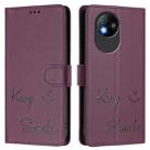 For ZTE Blade A35 Lite Smile Embossing RFID Leather Phone Case(Violet) - 3