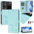 For ZTE nubia Z60 Ultra Smile Embossing RFID Leather Phone Case(Mint Green) - 1