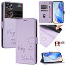 For ZTE nubia Z60 Ultra Smile Embossing RFID Leather Phone Case(Light Purple) - 1