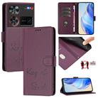 For ZTE nubia Z60 Ultra Smile Embossing RFID Leather Phone Case(Violet) - 1