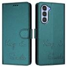 For ZTE nubia S 5G A403ZT Smile Embossing RFID Leather Phone Case(Peacock Green) - 2