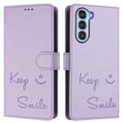 For ZTE nubia S 5G A403ZT Smile Embossing RFID Leather Phone Case(Light Purple) - 2
