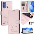 For ZTE Blade A53 Pro Smile Embossing RFID Leather Phone Case(Pink) - 1