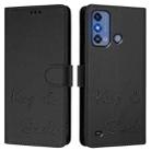 For ZTE Blade A53 Pro Smile Embossing RFID Leather Phone Case(Black) - 2