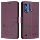 For ZTE Blade A53 Pro Smile Embossing RFID Leather Phone Case(Violet) - 2
