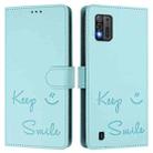 For ZTE Blade A52 Lite Smile Embossing RFID Leather Phone Case(Mint Green) - 2