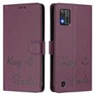 For ZTE Blade A52 Lite Smile Embossing RFID Leather Phone Case(Violet) - 2