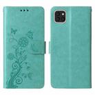 For Samsung Galaxy A03 164mm Global Embossed Butterfly Flowers Leather Phone Case(Green) - 3