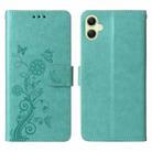 For Samsung Galaxy A05 Embossed Butterfly Flowers Leather Phone Case(Green) - 3