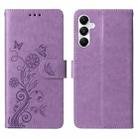 For Samsung Galaxy A05s Embossed Butterfly Flowers Leather Phone Case(Purple) - 3