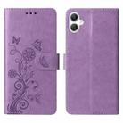 For Samsung Galaxy A06 Embossed Butterfly Flowers Leather Phone Case(Purple) - 3