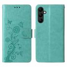 For Samsung Galaxy A24 5G Embossed Butterfly Flowers Leather Phone Case(Green) - 3