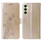 For Samsung Galaxy A25 5G Global Embossed Butterfly Flowers Leather Phone Case(Gold) - 3