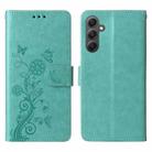 For Samsung Galaxy A34 5G Embossed Butterfly Flowers Leather Phone Case(Green) - 3