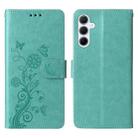 For Samsung Galaxy A35 5G Embossed Butterfly Flowers Leather Phone Case(Green) - 3
