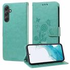 For Samsung Galaxy A54 5G Embossed Butterfly Flowers Leather Phone Case(Green) - 1