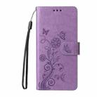For Samsung Galaxy A36 5G / A56 5G Embossed Butterfly Flowers Leather Phone Case(Purple) - 2