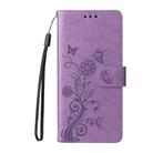 For Samsung Galaxy A06 4G / 5G Embossed Butterfly Flowers Leather Phone Case(Purple) - 2