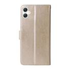 For Samsung Galaxy A06 4G / 5G Embossed Butterfly Flowers Leather Phone Case(Gold) - 3
