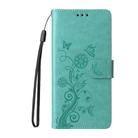 For Samsung Galaxy A06 4G / 5G Embossed Butterfly Flowers Leather Phone Case(Green) - 2