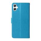For Samsung Galaxy A06 4G / 5G Embossed Butterfly Flowers Leather Phone Case(Blue) - 3