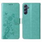 For Samsung Galaxy M54 5G Embossed Butterfly Flowers Leather Phone Case(Green) - 3