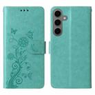 For Samsung Galaxy S24+ 5G Embossed Butterfly Flowers Leather Phone Case(Green) - 3